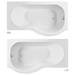 Cove P-Shaped Modern Shower Bath Suite profile small image view 5 