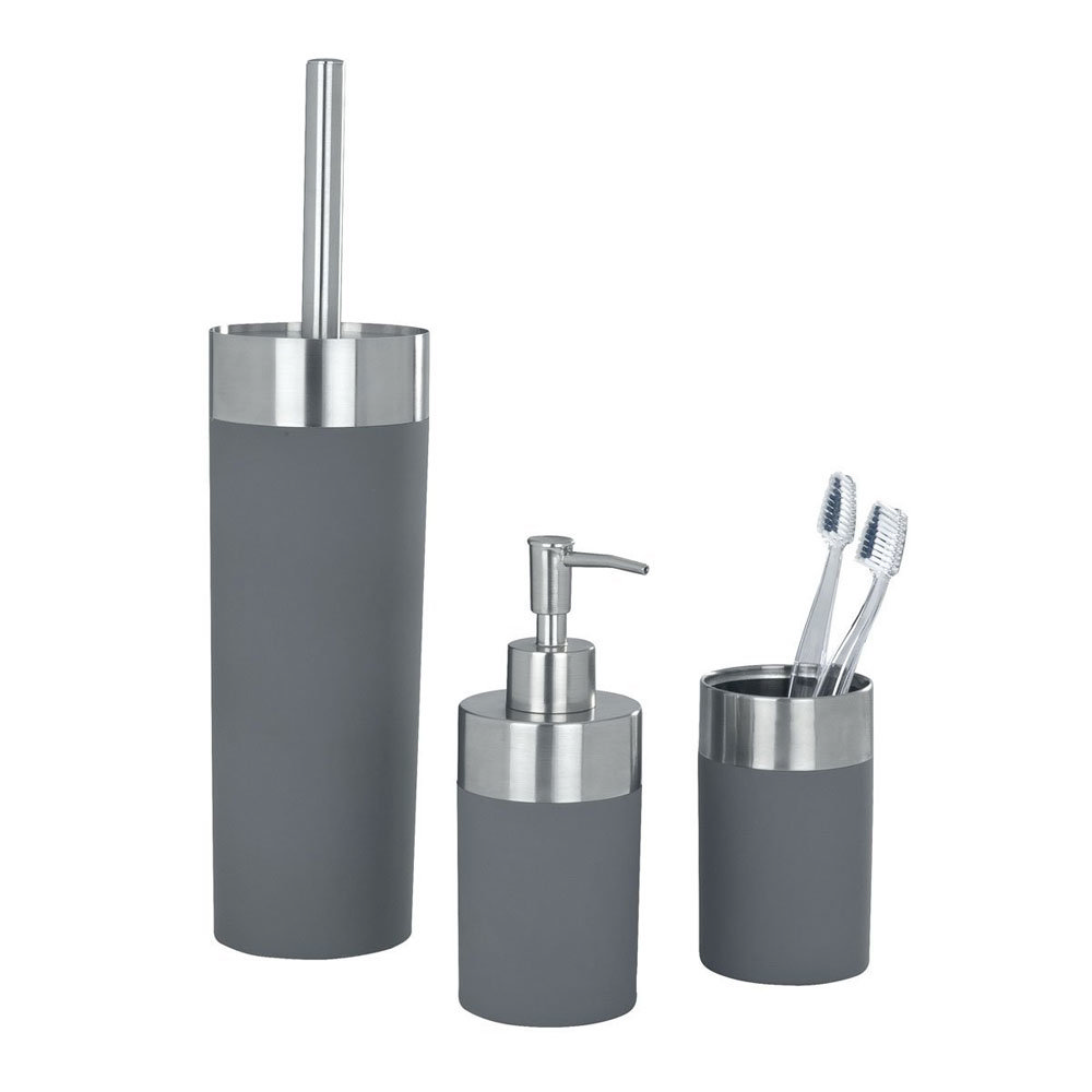 Wenko Creta Bathroom  Accessories  Set Grey at Victorian 