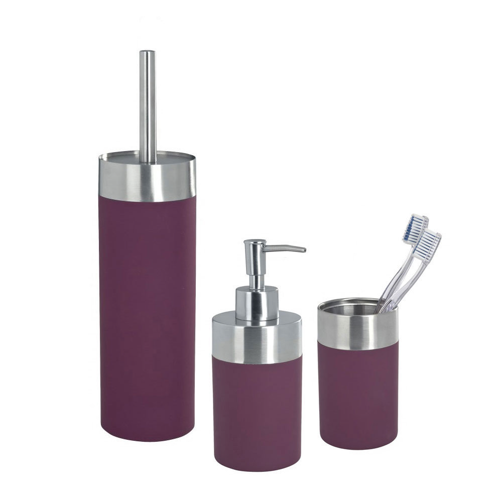 Wenko Creta Bathroom Accessories Set - Purple at Victorian ...