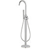 Cruze Modern Thermostatic Floor Mounted Freestanding Bath Shower Mixer - Chrome profile small image view 1 