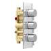 Cruze Round Triple Thermostatic Valve with Round Shower Head + Handset profile small image view 6 