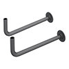 Curved Angled Anthracite Brass Tubes with Wall Plates for Radiator Valves (Pair) profile small image view 1 