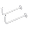 Curved Angled White Brass Tubes with Wall Plates for Radiator Valves (Pair) profile small image view 1 