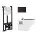 Crosswater MPRO Matt Black / Kai Toilet + Concealed WC Cistern with Wall Hung Frame profile small image view 6 