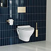 Crosswater MPRO Brushed Brass / Kai Toilet + Concealed WC Cistern with Wall Hung Frame profile small image view 1 