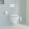 Crosswater MPRO Matt White / Kai Toilet + Concealed WC Cistern with Wall Hung Frame profile small image view 1 