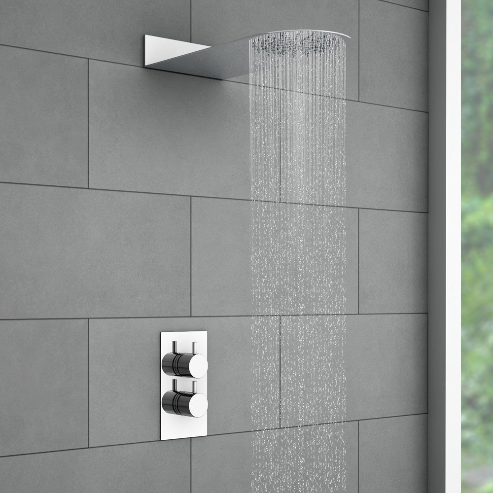 Cruze Round Shower Package with Concealed Valve + Flat Fixed Shower Head
