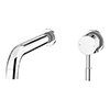 Cruze Round Chrome Wall Mounted (2TH) Basin Mixer Tap profile small image view 1 
