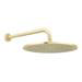 Arezzo Round 300mm Brushed Brass Fixed Shower Head + Wall Mounted Arm profile small image view 2 