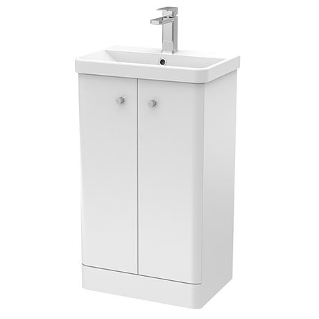 Cruze 500mm Curved Gloss White Vanity Unit Victorian Plumbing Uk - 500mm Wide Bathroom Vanity