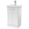 Cruze 500mm Curved Gloss White Vanity Unit profile small image view 1 