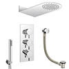 Cruze Modern Shower Package (Fixed Head, Round Handset + Overflow Bath Filler) profile small image view 1 