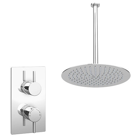 Cruze Twin Concealed Shower Valve inc. Ultra Thin Head + Vertical Arm
