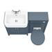 Chatsworth Traditional Blue Semi-Recessed Vanity Unit + Toilet Package profile small image view 6 