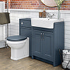Chatsworth Traditional Blue Semi-Recessed Vanity Unit + Toilet Package profile small image view 1 