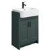 Chatsworth Traditional Green Semi-Recessed Vanity Unit w. Matt Black Handles + Toilet Package profile small image view 2 