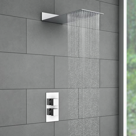 Milan Square Flat Fixed Shower Head | Now At Victorian Plumbing.co.uk