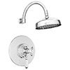 Lancaster Round Concealed Dual Thermostatic Shower Valve with 8" Head & Round Curved Arm profile small image view 1 