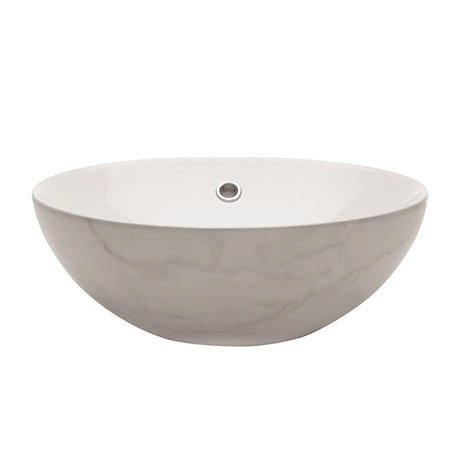 Crosswater Castellon Carrara Marble/White Countertop Basin - 430 x 430mm - CT0012BSCM+