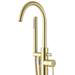 Arezzo Brushed Brass Freestanding Bath Tap with Shower Mixer profile small image view 2 