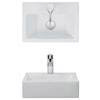 Crosswater - Gerona 1 Tap Hole Countertop or Wall Mounted Basin - 425 x 305mm profile small image view 2 