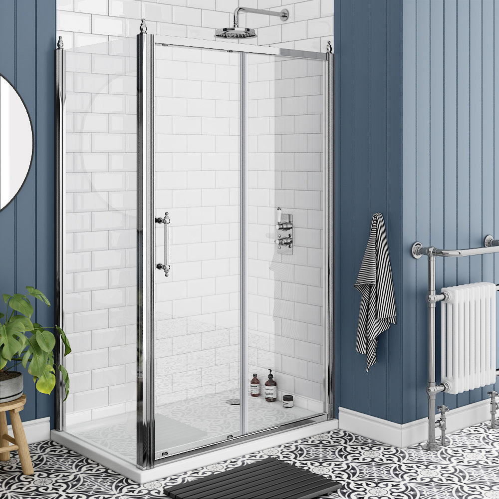 Chatsworth Traditional 1200 x 800mm Sliding Door Shower Enclosure + Tray