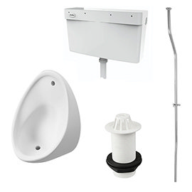 Cove Concealed Urinal Pack with 1 x 500mm Urinal Bowl + Plastic Cistern
