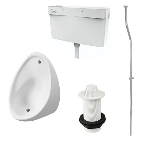 Cove Concealed Urinal Pack with 1 x 400mm Urinal Bowl + Plastic Cistern