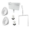 Cove Concealed Urinal Pack with 2 x 400mm Urinal Bowls + Plastic Cistern profile small image view 1 