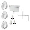 Cove Concealed Urinal Pack with 3 x 500mm Urinal Bowls + Plastic Cistern profile small image view 1 
