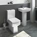 Cubo Modern Square Close Coupled Toilet + Soft Close Seat profile small image view 2 