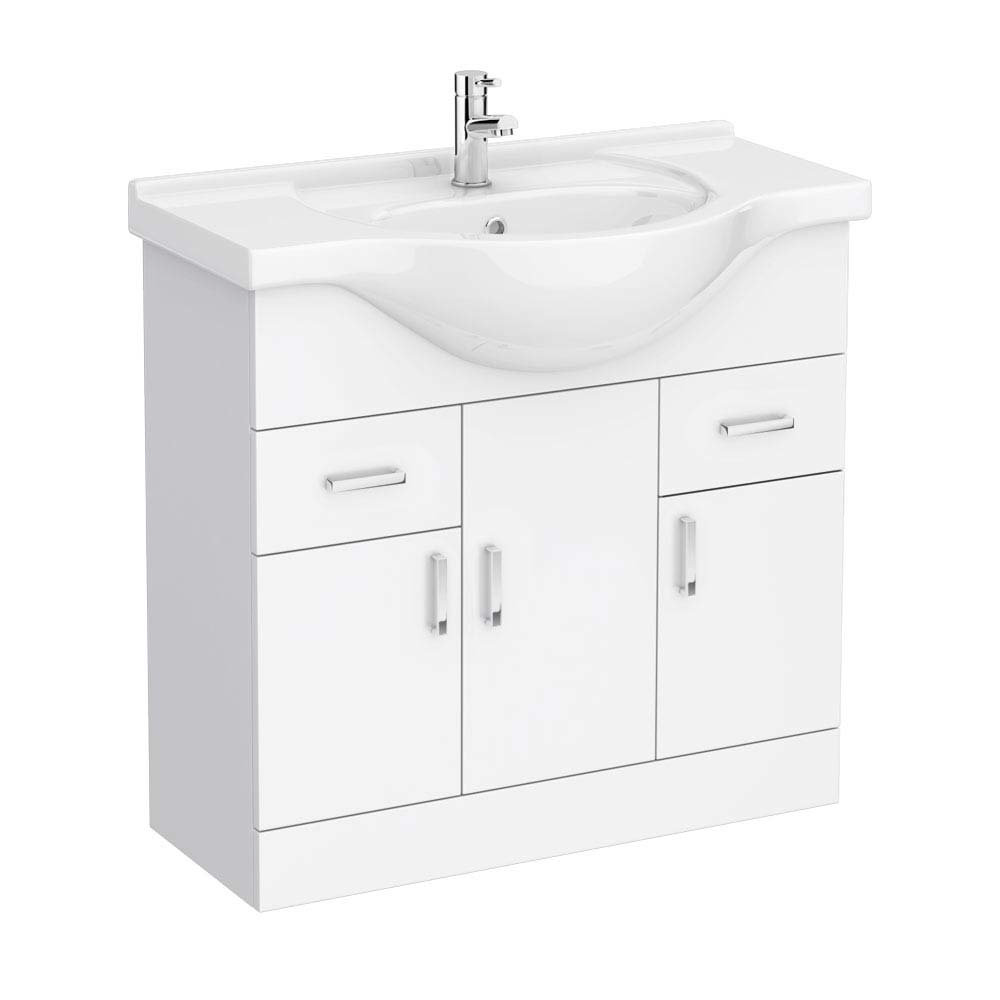 Cove White 850mm Vanity Unit Available At Victorian Plumbingcouk