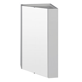 Cove Gloss Light Grey Corner Mirror Cabinet