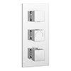 Milan Triple Square Concealed Thermostatic Shower Valve - Chrome Small Image