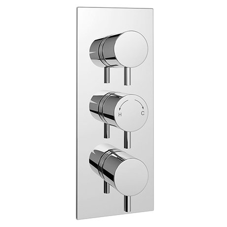Cruze Triple Round Concealed Thermostatic Shower Valve - Chrome
