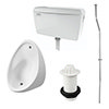 Cove Exposed Urinal Pack with 1 x 500mm Urinal Bowl + Plastic Cistern profile small image view 1 