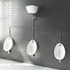 Cove Exposed Urinal Pack with 3 x 400mm Urinal Bowls + Ceramic Cistern profile small image view 1 