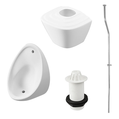 Cove Exposed Urinal Pack with 1 x 500mm Urinal Bowl + Ceramic Cistern