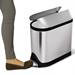simplehuman 10 Litre Butterfly Pedal Bin - Brushed Steel - CW1899 profile small image view 4 