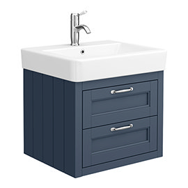 Chatsworth Traditional Blue 560mm 2 Drawer Wall Hung Vanity
