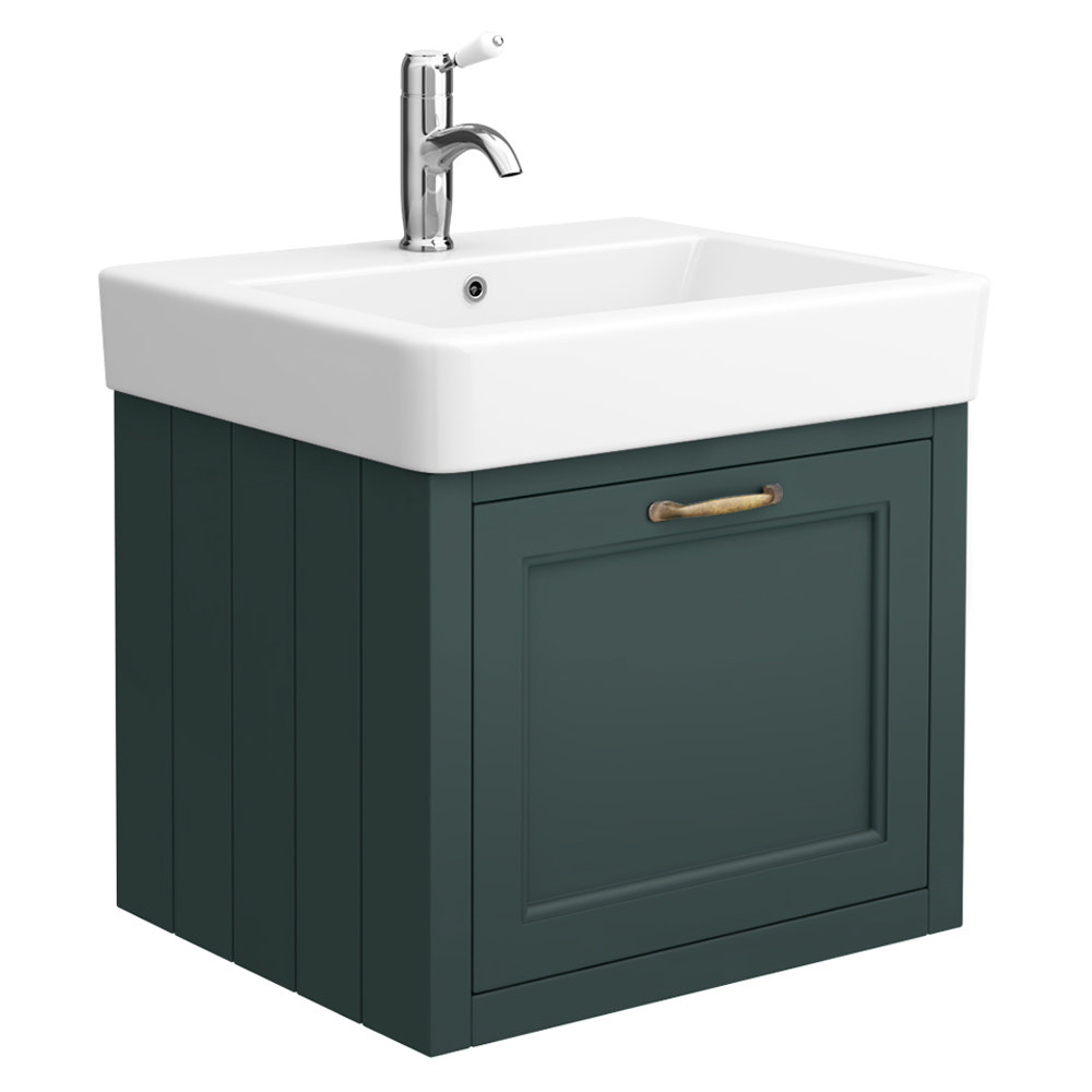 Chatsworth Traditional Green 560mm Wall Hung Vanity Victorian Plumbing UK