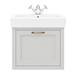 Chatsworth Wall Hung Grey Vanity with Brass Handle & Low Level Toilet profile small image view 2 