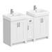 Chatsworth Traditional White Double Basin Vanity + Cupboard Combination Unit profile small image view 2 