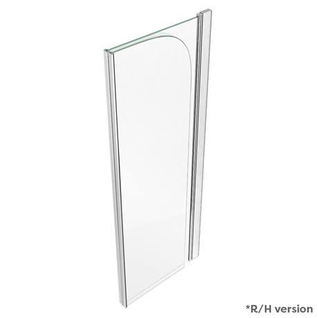 Cruze 900 x 1400 Chrome 6mm Bi-Fold Curved Corner Bath Screen | Victorian Plumbing UK