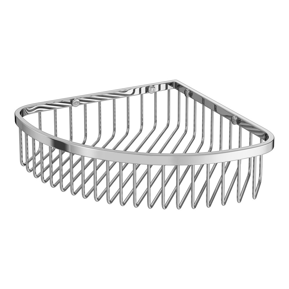 Arezzo Chrome Wire Corner Shower Basket | Victorian Plumbing UK