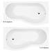 Cruze B-Shaped Shower Bath Suite - 1700mm with White Vanity Unit and Toilet profile small image view 2 