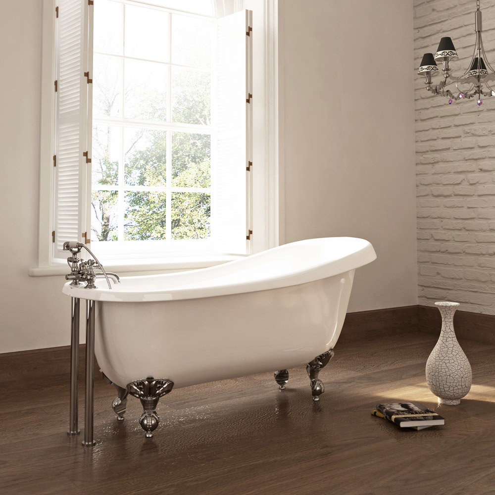 Canterbury 1540 x 700 Luxury Freestanding Slipper Bath with Chrome Leg