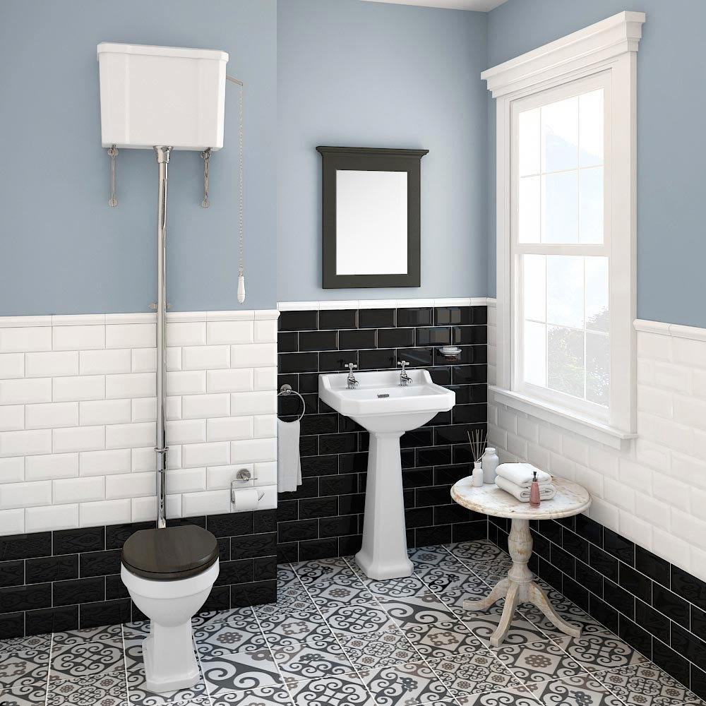 Carlton High Level Bathroom Suite - High Level Toilet inc 2TH Basin ...