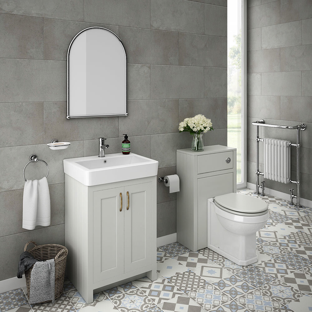 Chatsworth Traditional Grey Sink Vanity Unit and Toilet Package_l