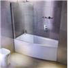 Cleargreen - EcoCurve 1700 x 750 Shower Bath with Front Panel & Bathscreen profile small image view 1 